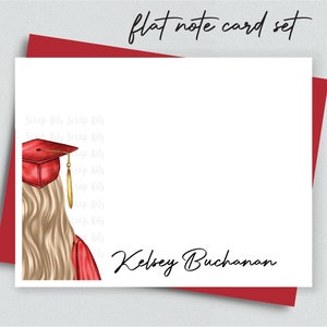 Tarjetas de agradecimiento de graduación recortadas, tarjetas planas personalizadas, papelería