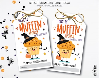 Halloween Muffin Labels, Muffin Spooky About This Treat, Printable Appreciation Tags, Instant Download