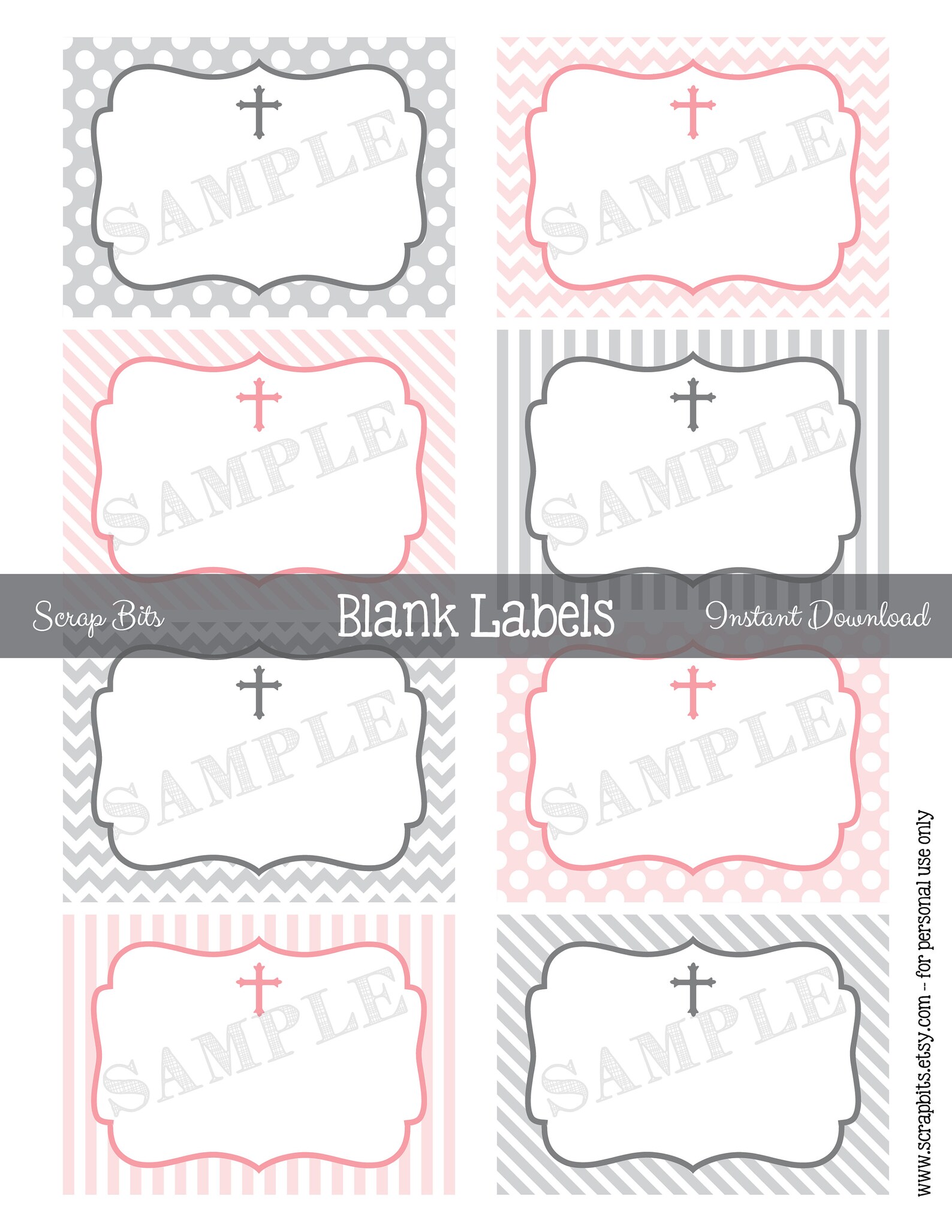 Instant Download . Printable Cross Labels Printable Blank - Etsy
