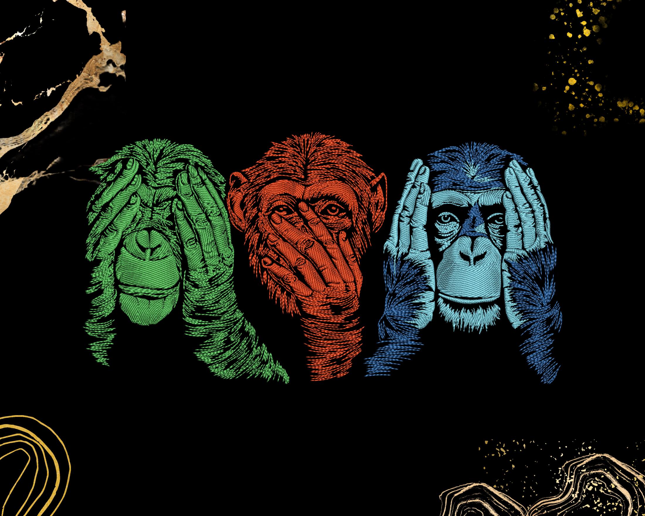 Monkey See No Evil Hear No Evil Speak No Evil - Etsy Canada