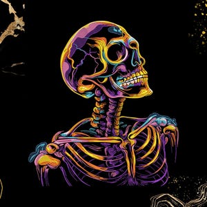 Chromatic Skull Embroidery | Digital Embroidery Design | Gothic, Halloween, Tattoo Art | Pes, Dst, Exp, Jsf | Machine Embroidery Pattern
