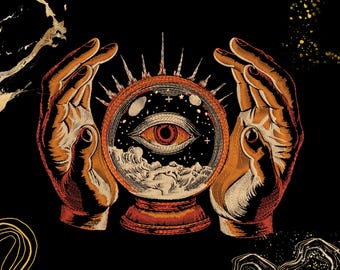 Crystal Ball Embroidery Design | All-Seeing Eye Tarot Witchcraft Gothic | Digital Download | Machine Embroidery Pattern | Exp, Dst, Jef, Sew