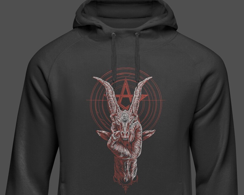 Gothic Goat Goat Sigil Dark Art Embroidery Design | Occult Inspired Gothic Symbol ...