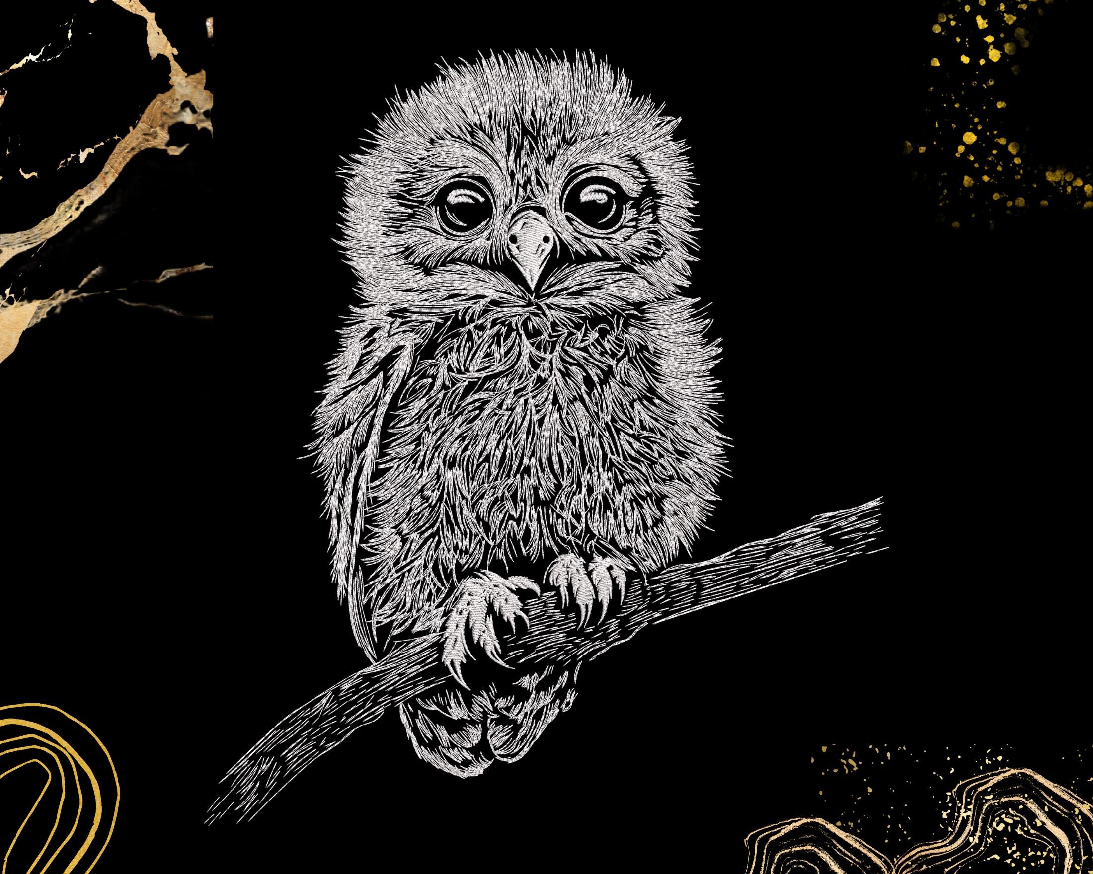 Baby Owl Embroidery Design | Cute Woodland Animal | For Jackets, Bags, Gifts | Digital Download | Fo