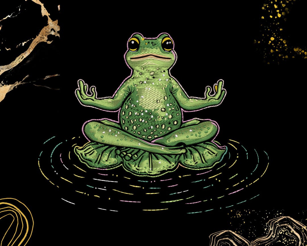 Meditation Frog Embroidery Design | Zen Yoga Theme | for Relaxation ...
