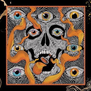 Ricamo Occhi Onniveggenti / Arte horror psichedelica con teschio / Toppa per giacca streetwear gotica / File di download digitale / Dst Exp Pes Pec