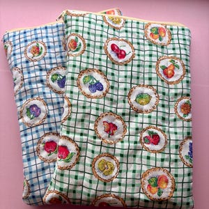 Protège-livre matelassé avec fermeture éclair - Housse rembourrée pour Kindle/tablette, tissu pâtissier aux fruits, pochette de 20 x 27 po.