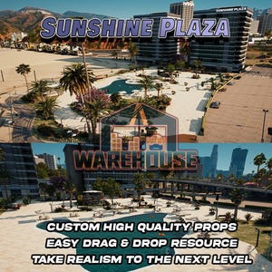 GTA V: Sunshine Plaza / Accesorios personalizados / Compatible con FiveM / Optimizado / Alta calidad / Fácil instalación / Entrega rápida / GTARP