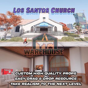 GTA V: Iglesia de Los Santos / Accesorios personalizados / Compatible con FiveM / Optimizado / Alta calidad / Fácil instalación / Entrega rápida / GTARP