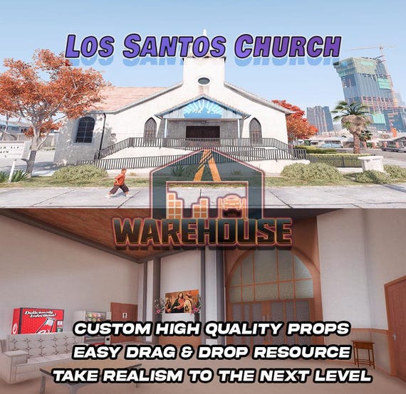 GTA V: Los Santos Church Custom Props Fivem Ready Optimized