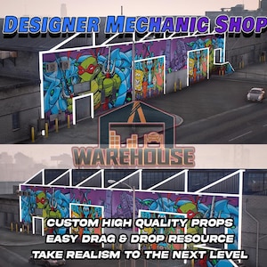 GTA V : atelier de mécanique design | Accessoires personnalisés | Prêt pour le FiveM | Optimisé | Haute qualité | Installation facile | Livraison rapide | GTRAP