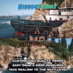 GTA V : un bateau-cache | Accessoires personnalisés | Prêt pour le FiveM | Optimisé | Haute qualité | Installation facile | Livraison rapide | GTRAP