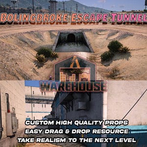 GTA V: Túnel de escape de Bolingbroke / Accesorios personalizados / Compatible con FiveM / Optimizado / Alta calidad / Fácil instalación / Entrega rápida / GTARP