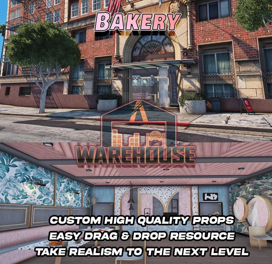 GTA V: Bakery | Custom Props | FiveM Ready | Optimized | High Quality | Easy Installation | Fast Delivery | GTARP