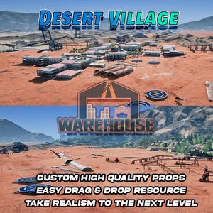 GTA V : Village du désert | Accessoires personnalisés | Prêt pour le FiveM | Optimisé | Haute qualité | Installation facile | Livraison rapide | GTARP MILSIM