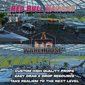 GTA V : Hangar Red Bull | Accessoires personnalisés | Prêt pour le FiveM | Optimisé | Haute qualité | Installation facile | Livraison rapide | GTRP