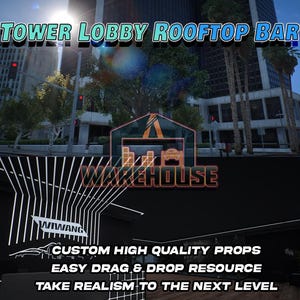 GTA V: Turmlobby Bar auf dem Dach | Benutzerdefinierte Requisiten | FiveM Bereit | Optimiert | Hohe Qualität | Einfache Montage | Schnelle Lieferung | GTARP