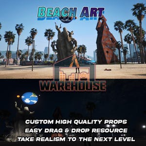 GTA V: Arte de playa / Accesorios personalizados / Compatible con FiveM / Optimizado / Alta calidad / Fácil instalación / Entrega rápida / GTARP