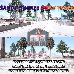 GTA V: pista de carreras Sandy Shores / Accesorios personalizados / Compatible con FiveM / Optimizado / Alta calidad / Fácil instalación / Entrega rápida / GTARP
