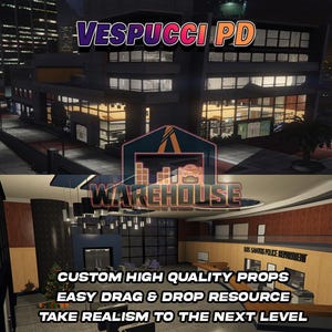 GTA V: Vespucci Polizei | Benutzerdefinierte Requisiten | FiveM Bereit | Optimiert | Hohe Qualität | Einfache Montage | GTARP