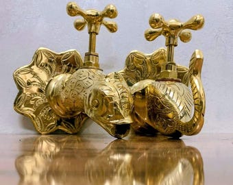 Handcrafted Brass Animal Faucet: Vintage Fish & Elephant Taps