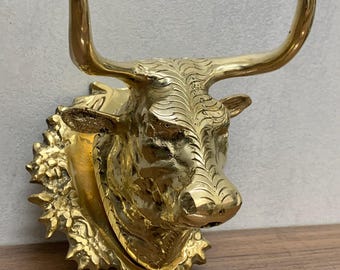 Handcrafted Brass Bull Head Faucet: Rustic Moroccan Tap
