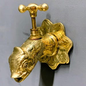 Handmade Moroccan Brass Faucets – Elephant & Fish Shaped Ornate Vintage Taps for Bathroom, image 8
