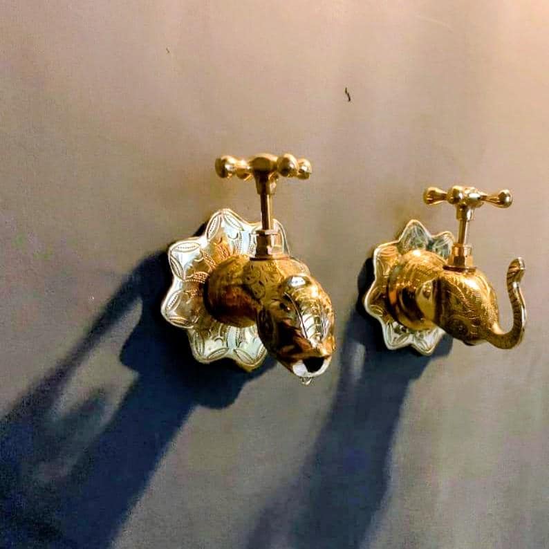 Handmade Moroccan Brass Faucets – Elephant & Fish Shaped Ornate Vintage Taps for Bathroom, image 4