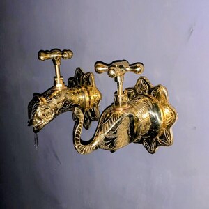 Handmade Moroccan Brass Faucets – Elephant & Fish Shaped Ornate Vintage Taps for Bathroom, image 6