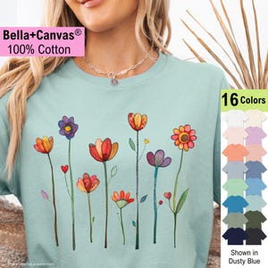 Gärtner T-Shirt Pflanze Liebhaber Geschenk Wunderliche Blumen in einer Reihe Gärtner Geschenk Shirt Botanisches Blumen T-Shirt Blumen-Liebhaber-Shirt Pflanze Mutter Geschenk