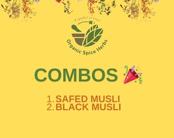 Safed Musli, Black Musli Combo Pack, Bio-Gewürzkräuter