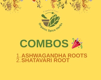 Ashwagandha Roots, Shatavari Root Combo Pack, Organic Spice Herbs