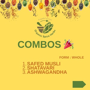 Brahm Dandi (Oont KAtara), Akarkara, Ashwagandha Combo Pack , Organic Spice Herbs