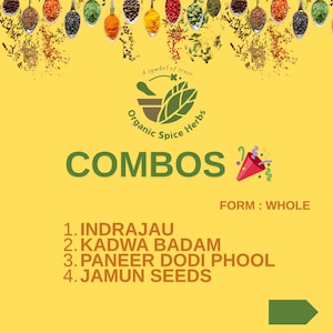 Indrajau, Kadwa Badam, Sky Fruit, Paneer Dodi Phool, Inderjau Kadwa, jamun seeds, Bitter Almond Combo Pack, Organic Spice Herbs