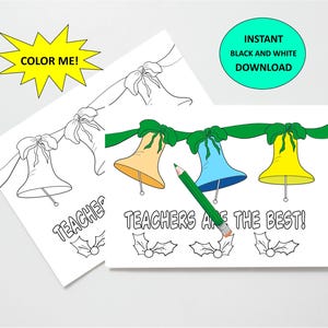 Cartão de Natal Color-Me para professores, 5x7 para impressão, cuidadores de crianças, artesanato infantil, família, faça você mesmo, download digital instantâneo!