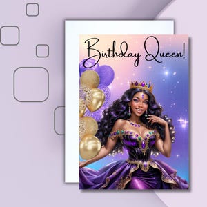 Carte d'anniversaire pour femme noire | Carte de voeux afro-américaine | Cartes afrocentriques | Enveloppe incluse | Cadeau pour elle, Meilleur ami, Sœur