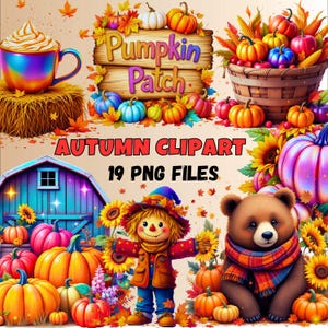 Rustic Pumpkin Patch Clipart | Fall Farmhouse Pumpkins PNG | Autumn Harvest Pumpkins Sublimation | Digital Rustic Fall Decor