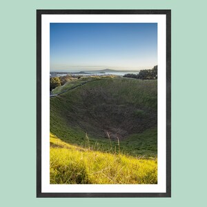Mt Eden Crater Photo: Auckland Volcanoes, New Zealand Giclée Print