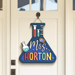 Custom 3D Science Teacher Name Sign, Personalized Science Classroom Decor, Teacher Door Hanger,Teacher Door Sign,Back To School,Teacher Gift