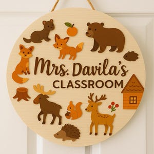 Teacher Gifts, Teacher Door Sign, forest Themed Door Sign, Classroom Door Hanger, Back To School, Classroom Welcome Sign, Classroom Decor