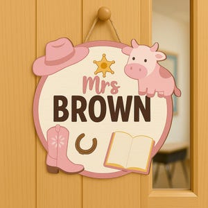 Custom Western Teacher 3D Door Sign, Western Classroom Decor, Cowgirl Classroom Decor, Back to School Teacher Gift,Country Style School Gift