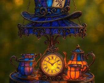 Mad Hatter Acrylic Window Hanging: Alice in Wonderland Cottagecore Decor