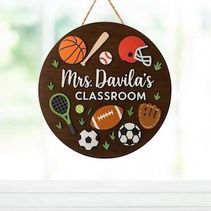 Teacher Gifts, Teacher Door Sign, Sports Door Sign, Classroom Door Hanger, Back To School, Classroom Welcome Sign, Classroom Decor
