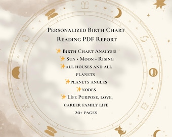 Detailed Birth Chart Astrology Reading (PDF) – Personalized Natal Chart Analysis
