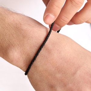 Simple Thin Minimalist Bracelet, Mens String Bracelet, Surfer Bracelet, Handmade Boho Festival Jewelry Waterproof Silk Bracelet Gift for Him