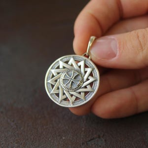 Silver Ertgamma Star Pendant, Christian Necklace, Spiritual Healing Amulet, Protection from Negative Energy, Religious Gift, Men&#39;s Jewelry