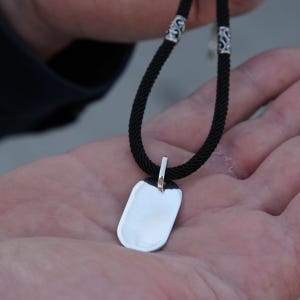 Silver Customizable Token Pendant, Engravable Amulet, Personalized Jewelry, Custom Necklace, Gift for Him, Unique Keepsake Pendant