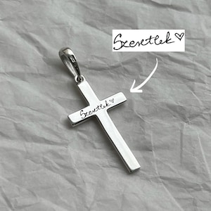 Cross Pendant Necklace, Personalized Customized Engraved, Christian Couple Gift, Gift for mother, Gift for father, Baby Shower Gift