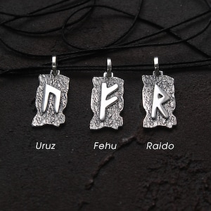Collar de runas vikingas, colgante de Algiz, Fehu, Ansuz, Inguz, Elder Futhark, amuleto de protección nórdico, joyería nórdica para él, colgante de plata 925