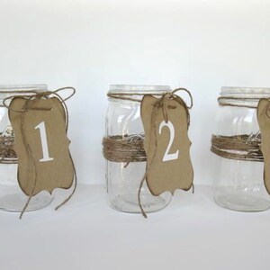 Wedding Table Numbers 1-10 kraft wedding number-choose color-wedding dinner-rustic wedding-wedding ceremony decor, rustic table numbers image 2